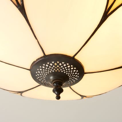 Endon 111907 - Prie lubų montuojamas Tiffany stiliaus šviestuvas INGRAM, 3 x E27 (maks. 10 W), 230 V, skersmuo 45 cm
