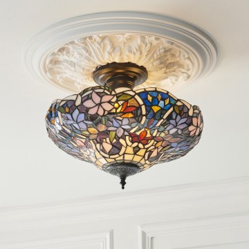 Endon 111915 - Paviršinė liustra Tiffany SULLIVAN 3xE27/10W/230V, skersmuo 40 cm