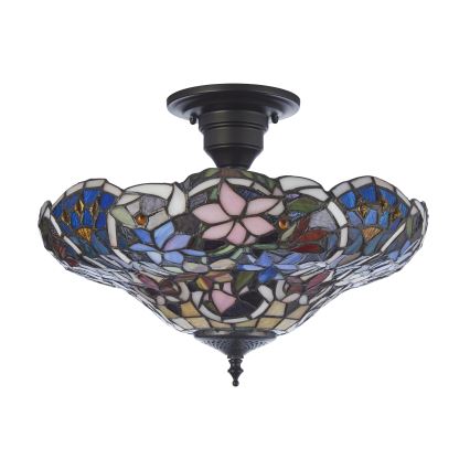 Endon 111915 - Paviršinė liustra Tiffany SULLIVAN 3xE27/10W/230V, skersmuo 40 cm