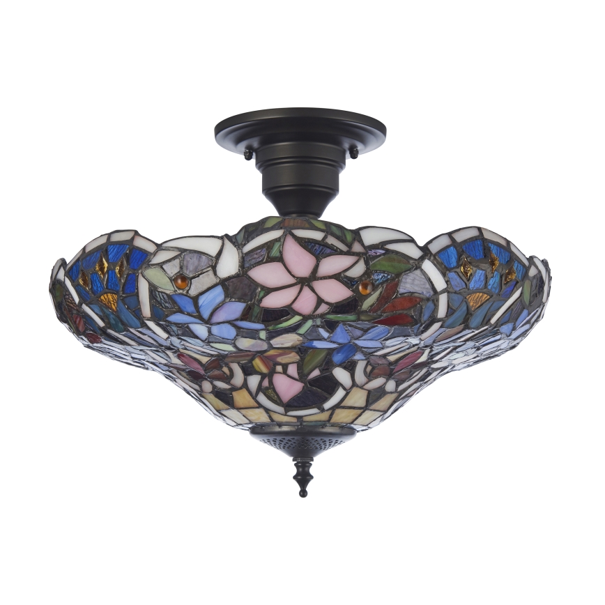 Endon 111915 - Paviršinė liustra Tiffany SULLIVAN 3xE27/10W/230V, skersmuo 40 cm