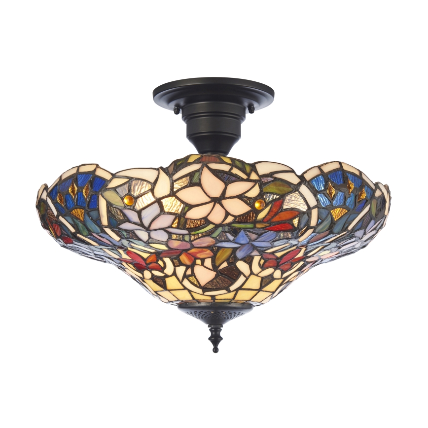 Endon 111915 - Paviršinė liustra Tiffany SULLIVAN 3xE27/10W/230V, skersmuo 40 cm