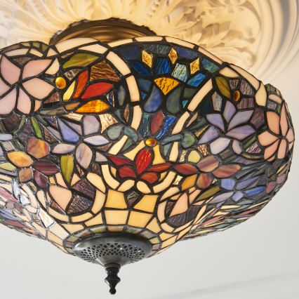 Endon 111915 - Paviršinė liustra Tiffany SULLIVAN 3xE27/10W/230V, skersmuo 40 cm