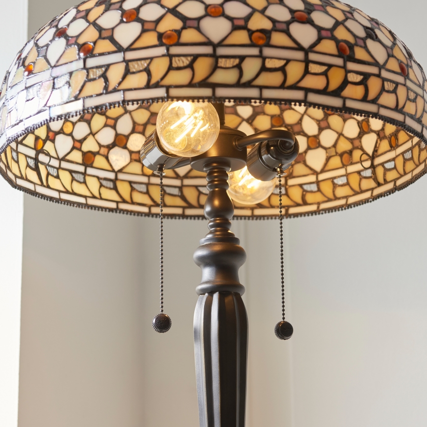 Endon 111921 - Tiffany toršeras MILLE FEUX 2xE27/10W/230V skersmuo 45 cm