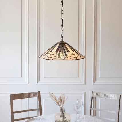 Endon 111922 - pakabinama Tiffany ASTORIA liustra ant grandinės, 3xE27/10W/230V, skersmuo 48 cm