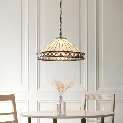 Endon 111961 - Sietynas ant grandinės Tiffany FARGO 3xE27/10W/230V Ø 50 cm