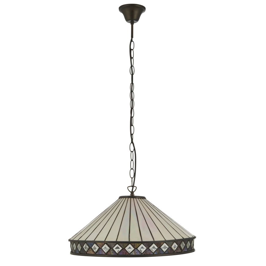 Endon 111961 - Sietynas ant grandinės Tiffany FARGO 3xE27/10W/230V Ø 50 cm