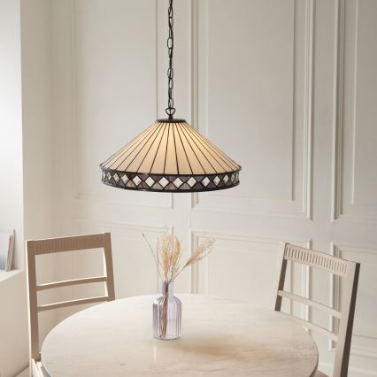 Endon 111961 - Sietynas ant grandinės Tiffany FARGO 3xE27/10W/230V Ø 50 cm