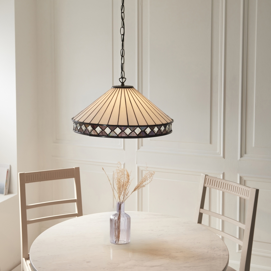 Endon 111961 - Sietynas ant grandinės Tiffany FARGO 3xE27/10W/230V Ø 50 cm