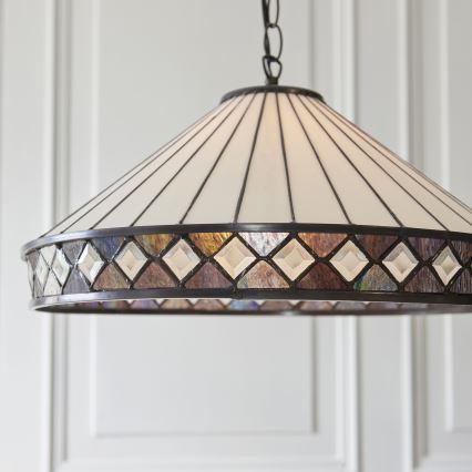 Endon 111961 - Sietynas ant grandinės Tiffany FARGO 3xE27/10W/230V Ø 50 cm