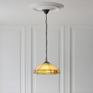 Endon 111989 - Liustra ant grandinės Tiffany NEVADA 3xE27/10W/230V skersmuo 40 cm