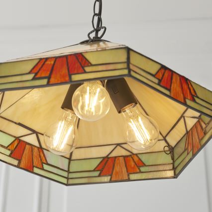 Endon 111989 - Liustra ant grandinės Tiffany NEVADA 3xE27/10W/230V skersmuo 40 cm