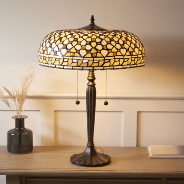 Endon 112178 - stalinis šviestuvas Tiffany MILLE FEUX 2xE14/40W/230V skersmuo 45 cm