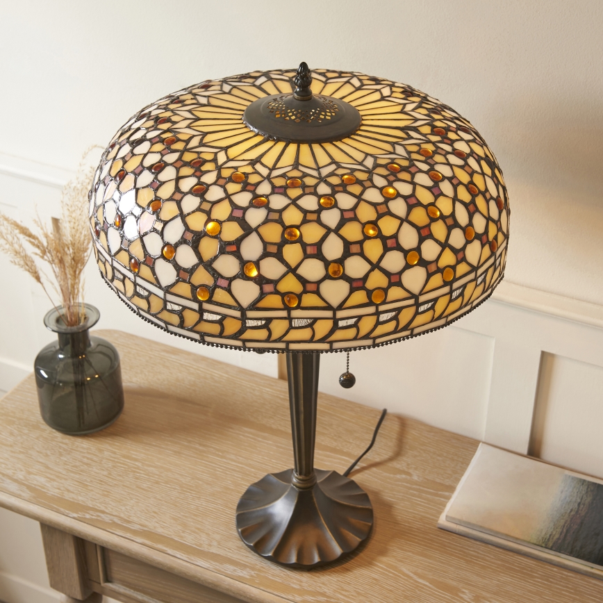 Endon 112178 - stalinis šviestuvas Tiffany MILLE FEUX 2xE14/40W/230V skersmuo 45 cm