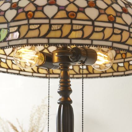 Endon 112178 - stalinis šviestuvas Tiffany MILLE FEUX 2xE14/40W/230V skersmuo 45 cm