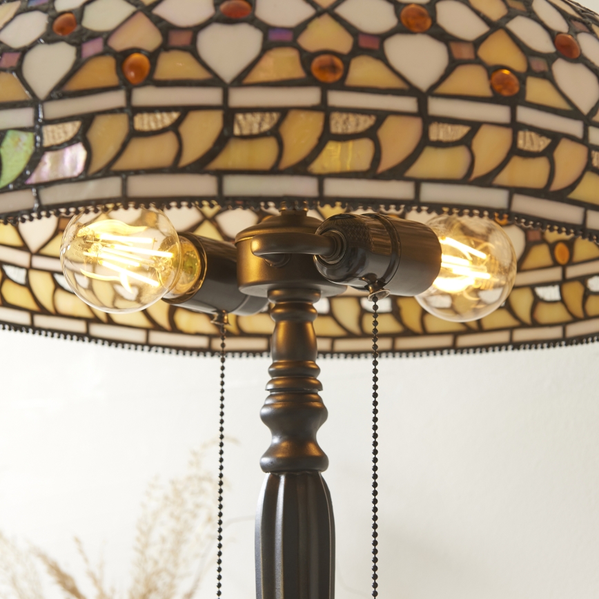 Endon 112178 - stalinis šviestuvas Tiffany MILLE FEUX 2xE14/40W/230V skersmuo 45 cm