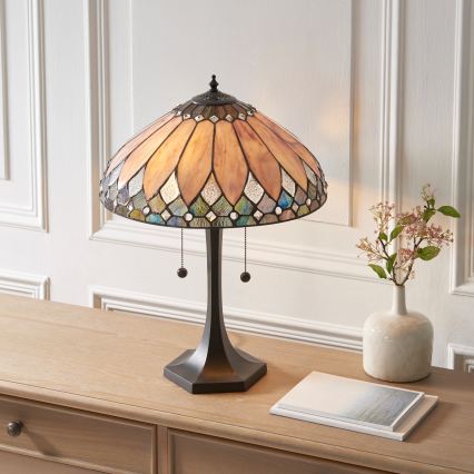 Endon 112183 - Stalinis šviestuvas Tiffany BROOKLYN 2xE14/10W/230V skersmuo 40 cm