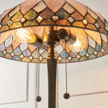 Endon 112183 - Stalinis šviestuvas Tiffany BROOKLYN 2xE14/10W/230V skersmuo 40 cm