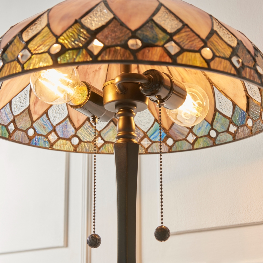 Endon 112183 - Stalinis šviestuvas Tiffany BROOKLYN 2xE14/10W/230V skersmuo 40 cm