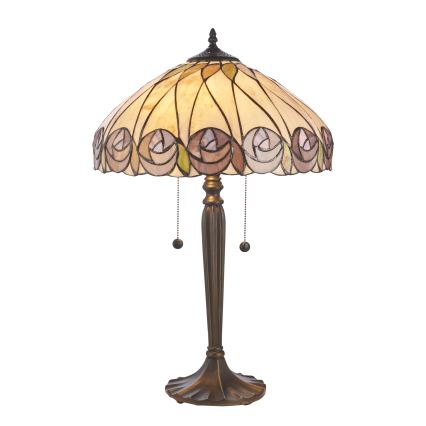 Endon 112184 - Stalinis Tiffany šviestuvas HUTCHINSON 2xE27/10W/230V skersmuo 40 cm