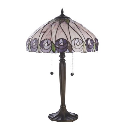 Endon 112184 - Stalinis Tiffany šviestuvas HUTCHINSON 2xE27/10W/230V skersmuo 40 cm