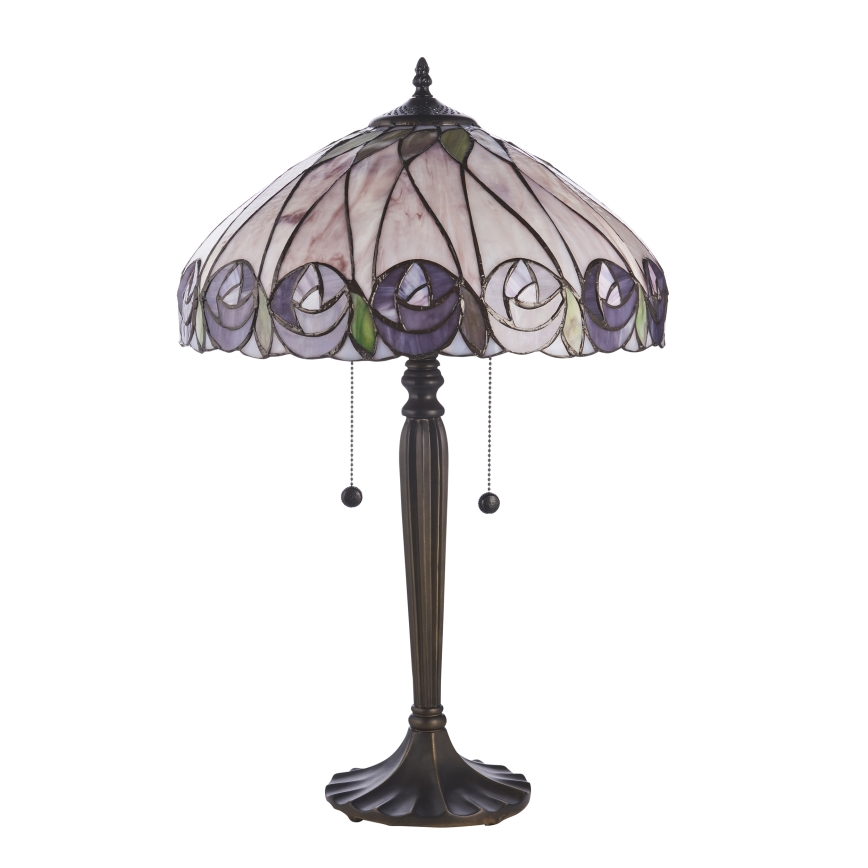 Endon 112184 - Stalinis Tiffany šviestuvas HUTCHINSON 2xE27/10W/230V skersmuo 40 cm