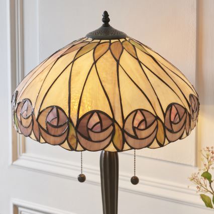 Endon 112184 - Stalinis Tiffany šviestuvas HUTCHINSON 2xE27/10W/230V skersmuo 40 cm