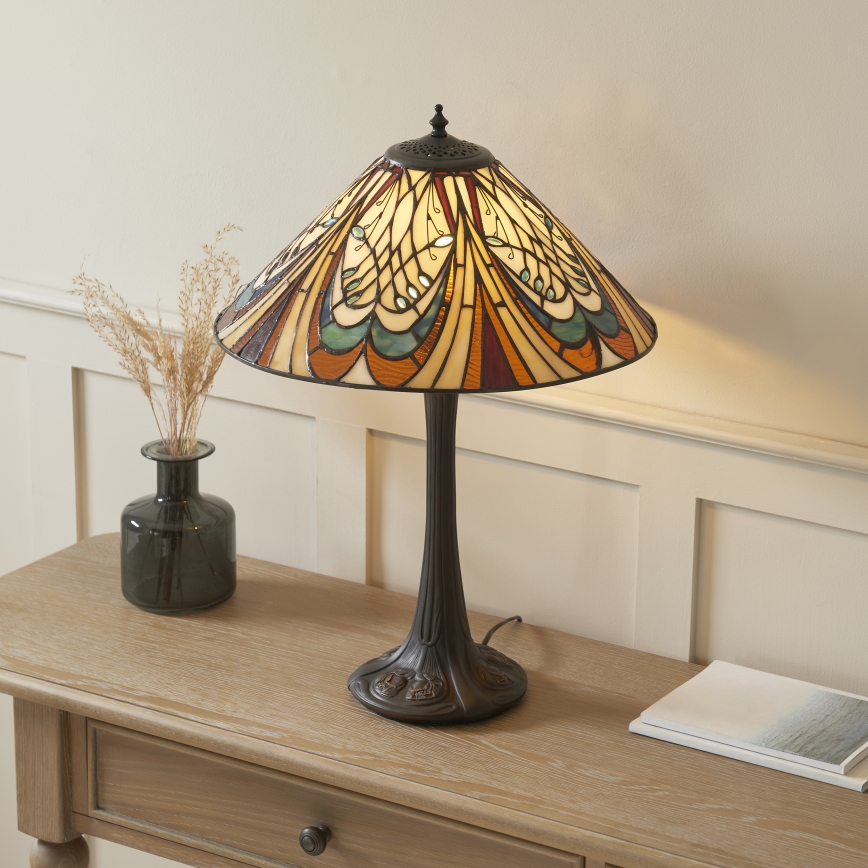 Endon 112185 - Stalo lempa Tiffany HECTOR 1xE27/10W/230V skersmuo 40 cm