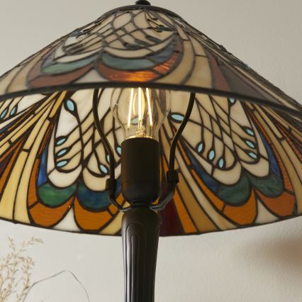 Endon 112185 - Stalo lempa Tiffany HECTOR 1xE27/10W/230V skersmuo 40 cm