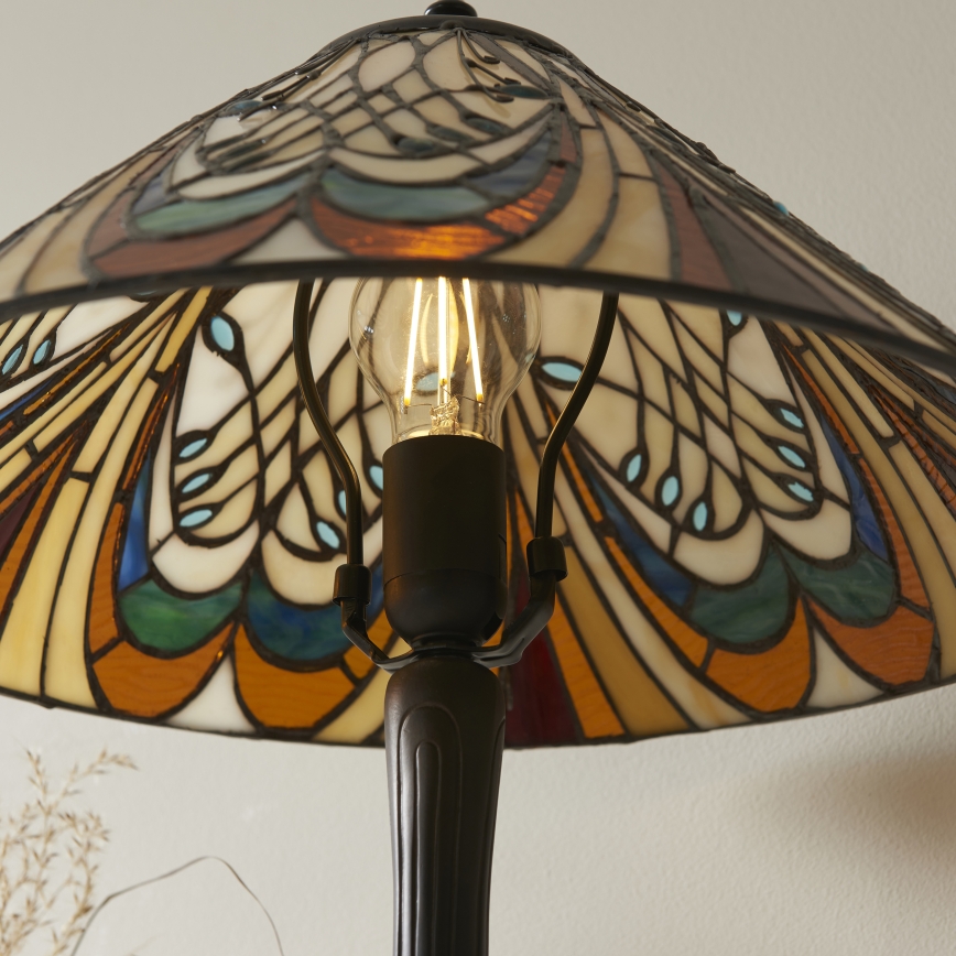 Endon 112185 - Stalo lempa Tiffany HECTOR 1xE27/10W/230V skersmuo 40 cm