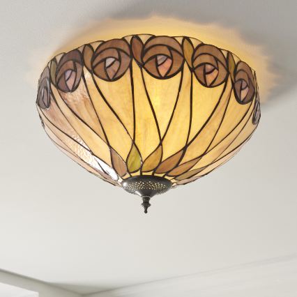 Endon 112188 - Lubinis šviestuvas Tiffany HUTCHINSON 2xE27/60W/230V Ø 40 cm