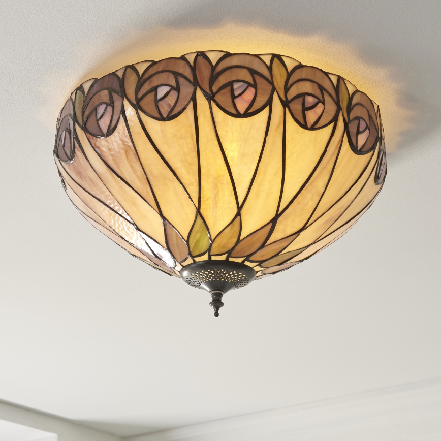 Endon 112188 - Lubinis šviestuvas Tiffany HUTCHINSON 2xE27/60W/230V Ø 40 cm