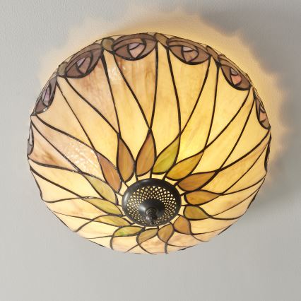Endon 112188 - Lubinis šviestuvas Tiffany HUTCHINSON 2xE27/60W/230V Ø 40 cm