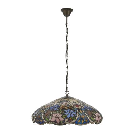 Endon 112193 - Liustra ant grandinės Tiffany SULLIVAN 3xE27/60W/230V Ø 57 cm