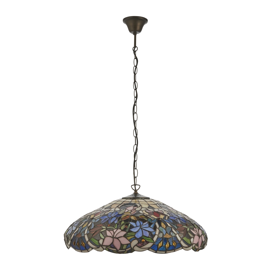 Endon 112193 - Liustra ant grandinės Tiffany SULLIVAN 3xE27/60W/230V Ø 57 cm