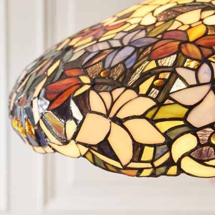 Endon 112193 - Liustra ant grandinės Tiffany SULLIVAN 3xE27/60W/230V Ø 57 cm