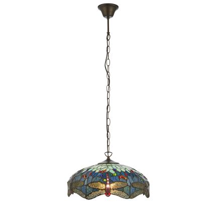 Endon 112195 - Pakabinamas šviestuvas ant grandinės Tiffany DRAGONFLY 1xE27/60W/230V skersmuo 41 cm