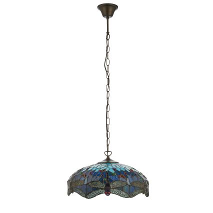 Endon 112195 - Pakabinamas šviestuvas ant grandinės Tiffany DRAGONFLY 1xE27/60W/230V skersmuo 41 cm