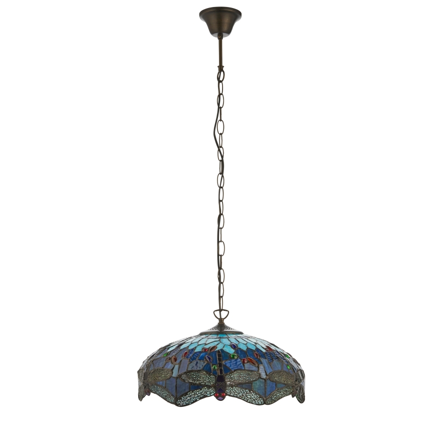 Endon 112195 - Pakabinamas šviestuvas ant grandinės Tiffany DRAGONFLY 1xE27/60W/230V skersmuo 41 cm
