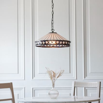 Endon 112196 - Pakabinama liustra ant grandinės Tiffany FARGO 1xE27/60W/230V, skersmuo 41,5 cm