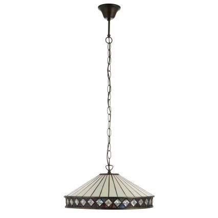 Endon 112196 - Pakabinama liustra ant grandinės Tiffany FARGO 1xE27/60W/230V, skersmuo 41,5 cm