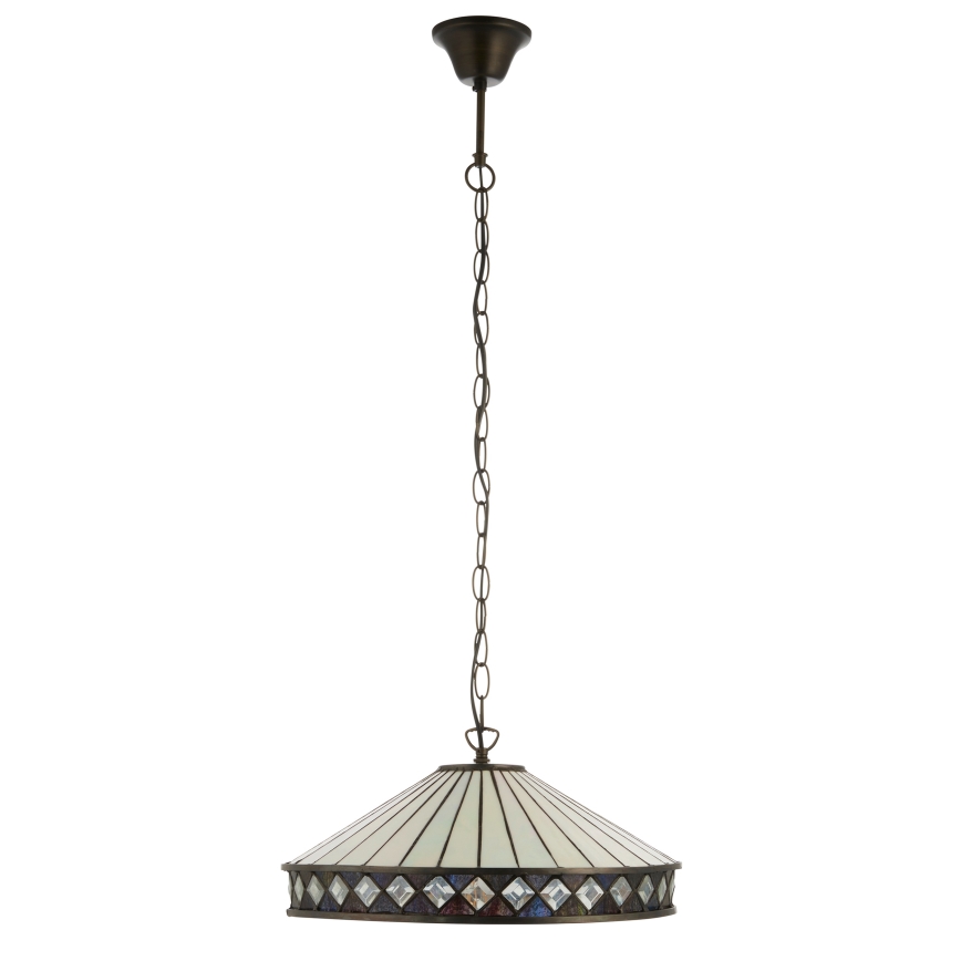 Endon 112196 - Pakabinama liustra ant grandinės Tiffany FARGO 1xE27/60W/230V, skersmuo 41,5 cm