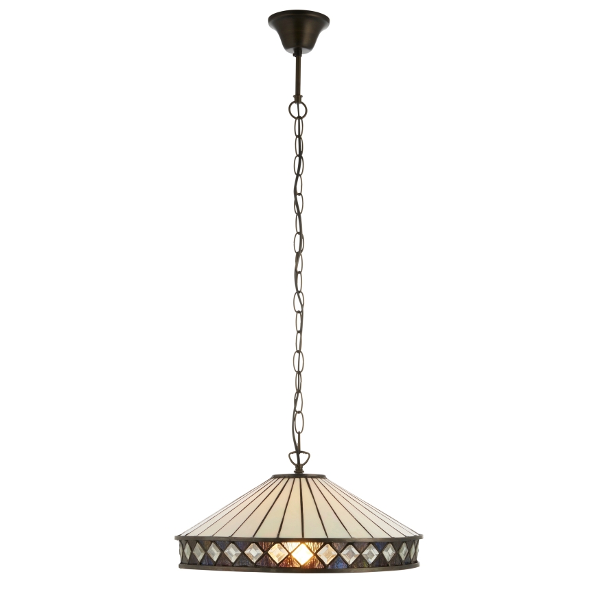 Endon 112196 - Pakabinama liustra ant grandinės Tiffany FARGO 1xE27/60W/230V, skersmuo 41,5 cm
