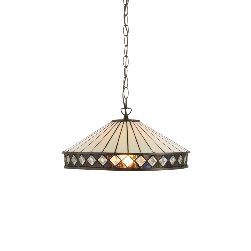 Endon 112196 - Pakabinama liustra ant grandinės Tiffany FARGO 1xE27/60W/230V, skersmuo 41,5 cm