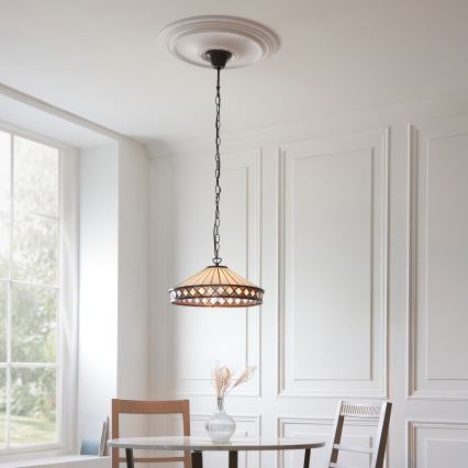 Endon 112196 - Pakabinama liustra ant grandinės Tiffany FARGO 1xE27/60W/230V, skersmuo 41,5 cm