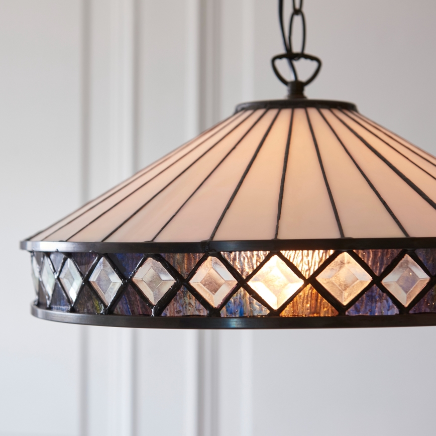Endon 112196 - Pakabinama liustra ant grandinės Tiffany FARGO 1xE27/60W/230V, skersmuo 41,5 cm