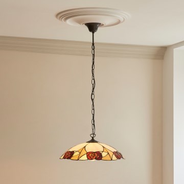 Endon 112197 - Liustra ant grandinės Tiffany INGRAM 1xE27/60W/230V, skersmuo 45 cm