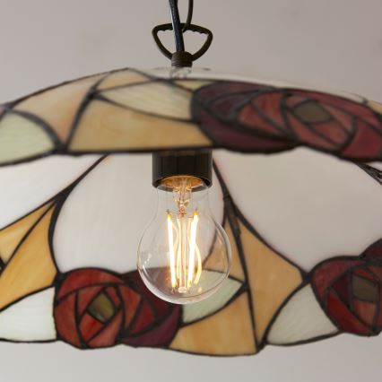 Endon 112197 - Liustra ant grandinės Tiffany INGRAM 1xE27/60W/230V, skersmuo 45 cm