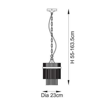 Endon 112572 - Pakabinamas šviestuvas su grandine MARIETTA 1xE27/10W/230V žalvaris/skaidrus