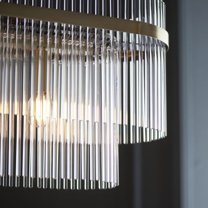 Endon 112573 - Sietynas, kabinamas ant grandinės MARIETTA 4xE14/6W/230V žalvaris/permatoma