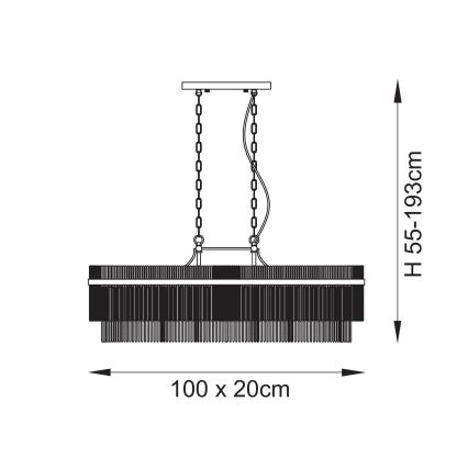 Endon 112573 - Sietynas, kabinamas ant grandinės MARIETTA 4xE14/6W/230V žalvaris/permatoma
